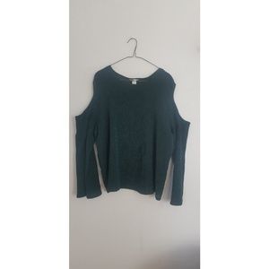 Green Shoulder Cut Out Blouse